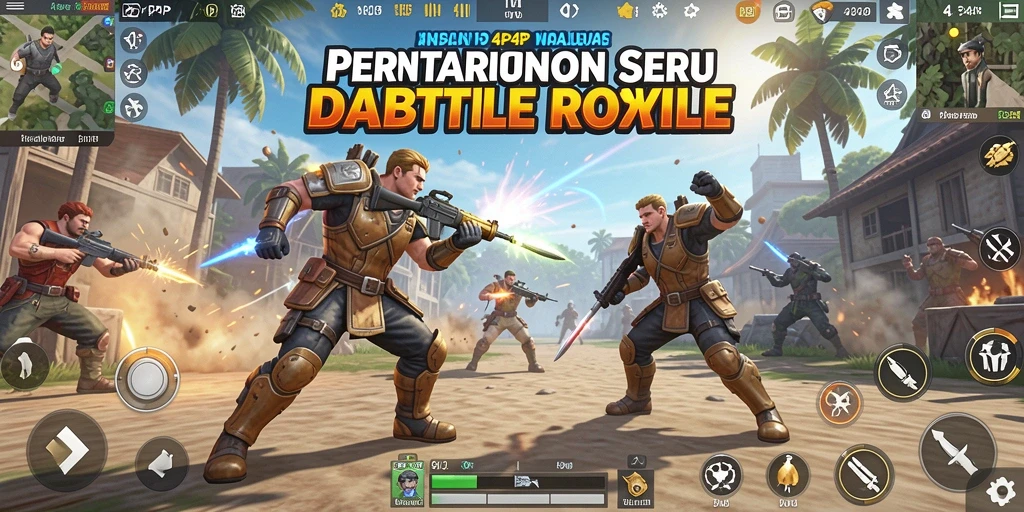 Tangkapan layar gameplay 4P4P menunjukkan aksi pertempuran yang mendebarkan.