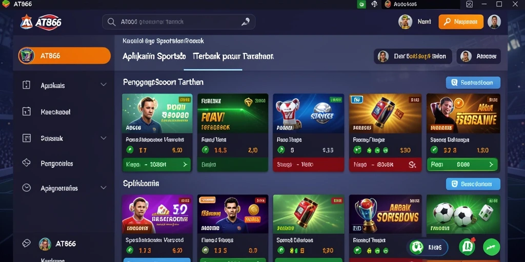 Tampilan menawan dari interface aplikasi Sportsbook AT866.