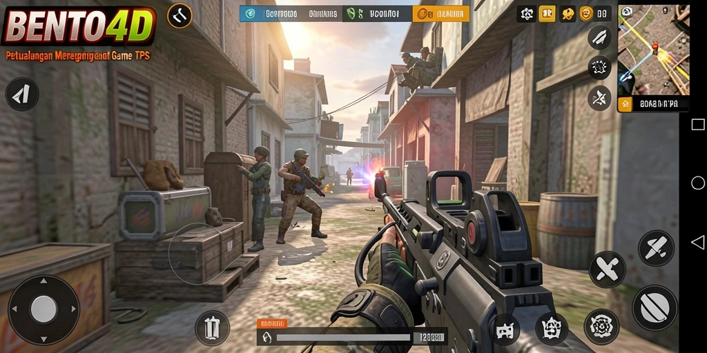 Tampilan gameplay BENTO4D yang mendebarkan dan penuh aksi.