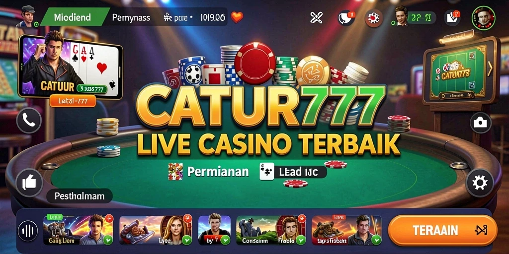 Screenshot gameplay Live Casino yang mendebarkan di CATUR777.