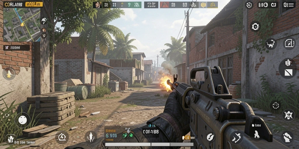 Tampilan gameplay menarik dari CORLA188 dengan aksi FPS yang intens.
