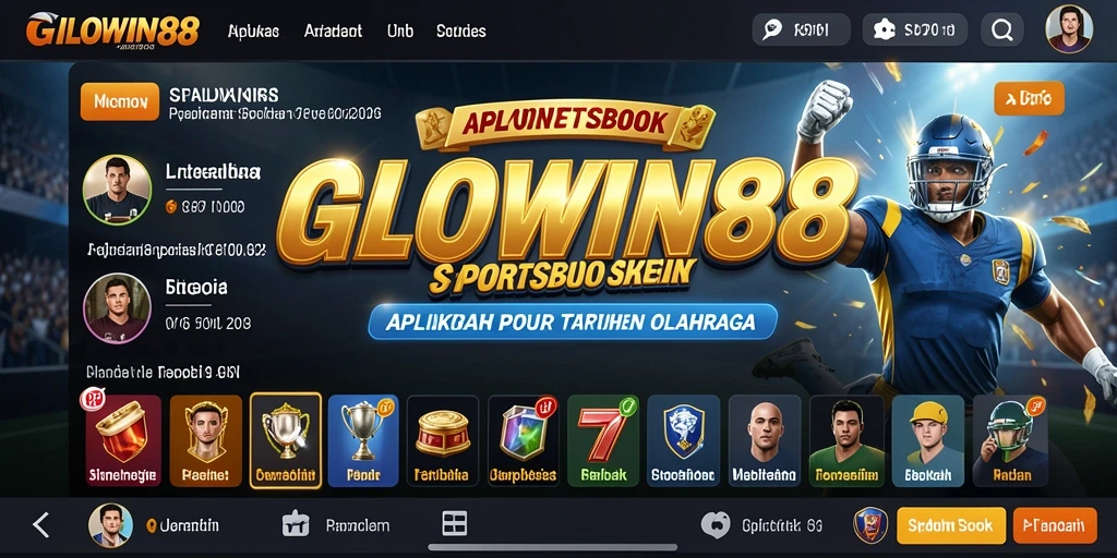 Screenshot GLOWIN88 menunjukkan tampilan antarmuka taruhan olahraga yang menarik.