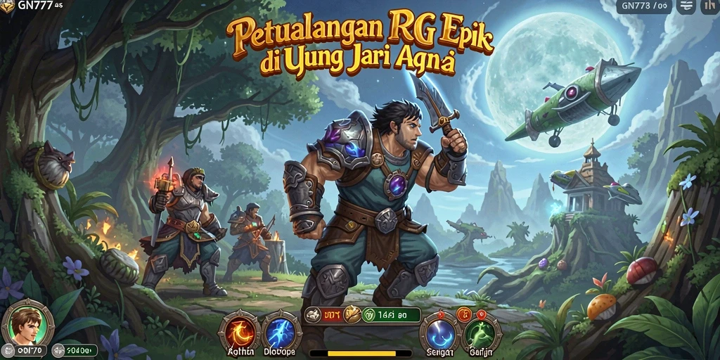 Tampilan gameplay yang mendebarkan dari GN777 dalam petualangan RPG.