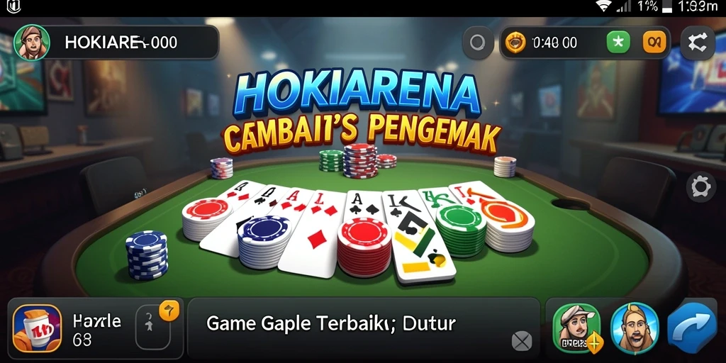 Screenshot HOKIARENA menampilkan gameplay seru Gaple.
