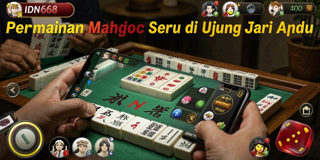 Tampilan gameplay seru dalam aplikasi IDN668 Mahjong.
