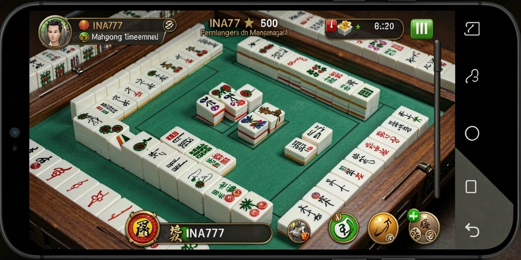 Screenshot utama INA777 menampilkan gameplay Mahjong yang seru.