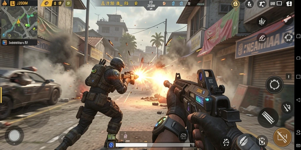 Tampak menegangkan saat bertempur dalam J200M dengan grafis FPS.