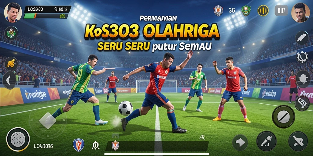 Screenshot utama LOS303 menunjukkan pemain dalam aksi olahraga yang menegangkan.