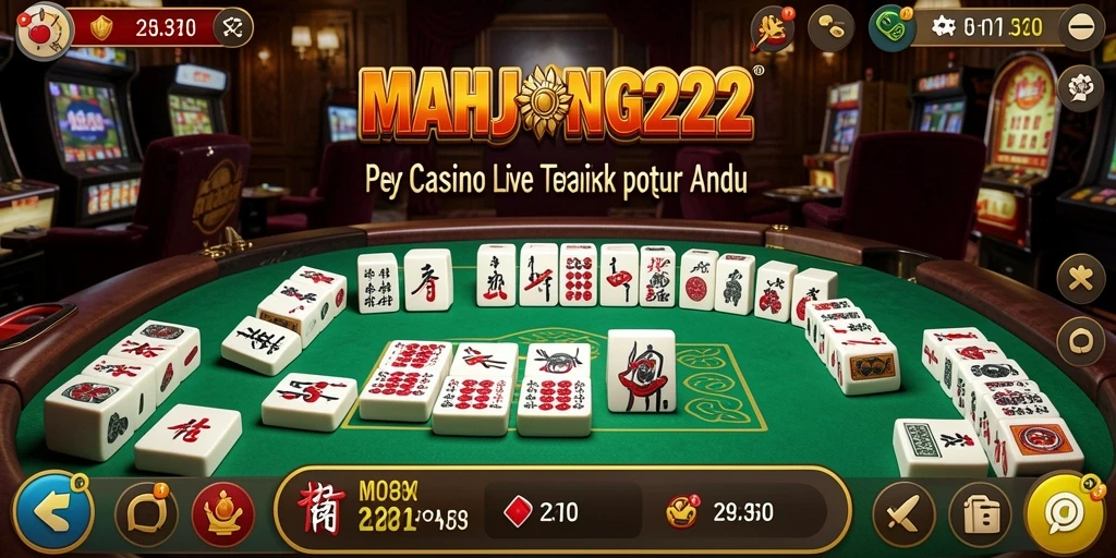 Screenshot gameplay Live Casino di MAHJONG222 menunjukkan aksi langsung yang mendebarkan.