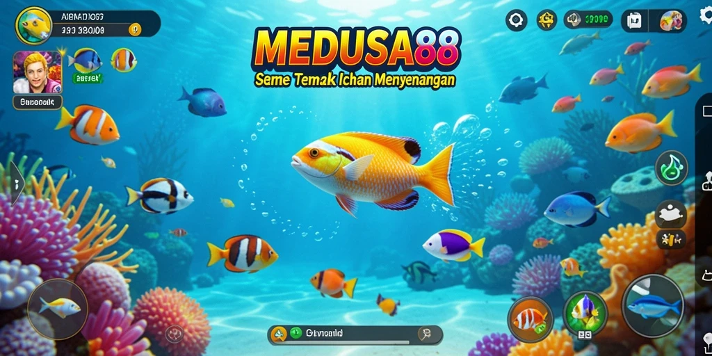 Tampilan gameplay MEDUSA88 yang seru dengan aksi menembak ikan.