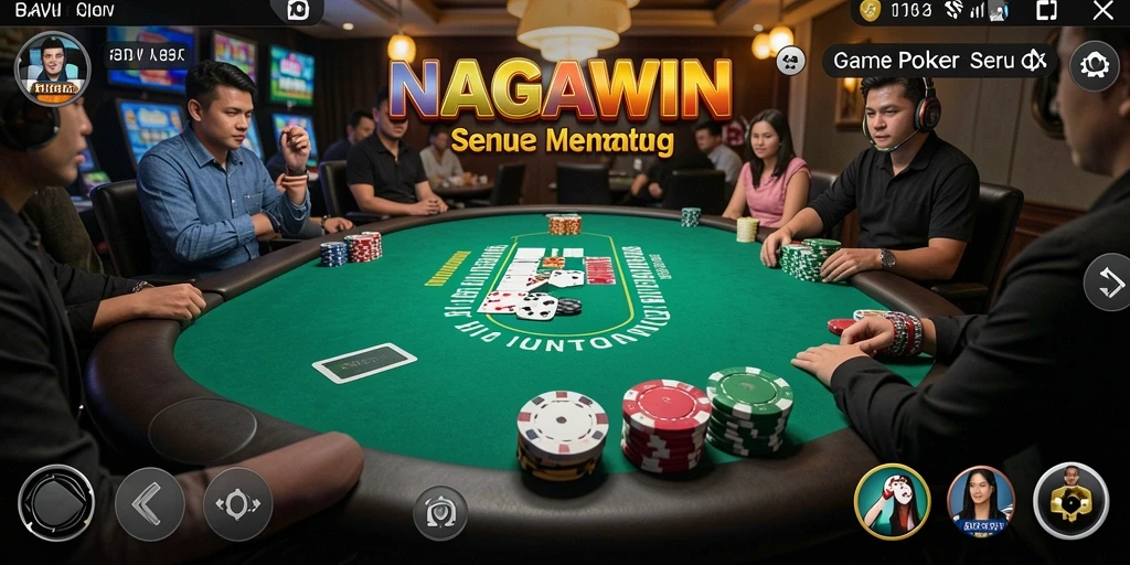 Tampilan menarik dari gameplay Poker di NAGAWIN.