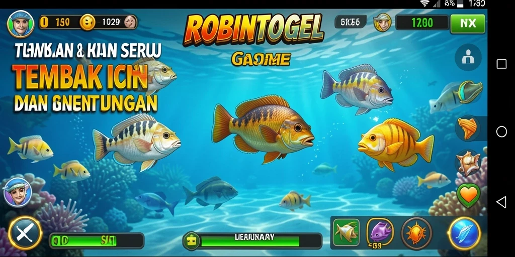 Tampilan gameplay ROBINTOGEL yang penuh aksi Tembak Ikan.
