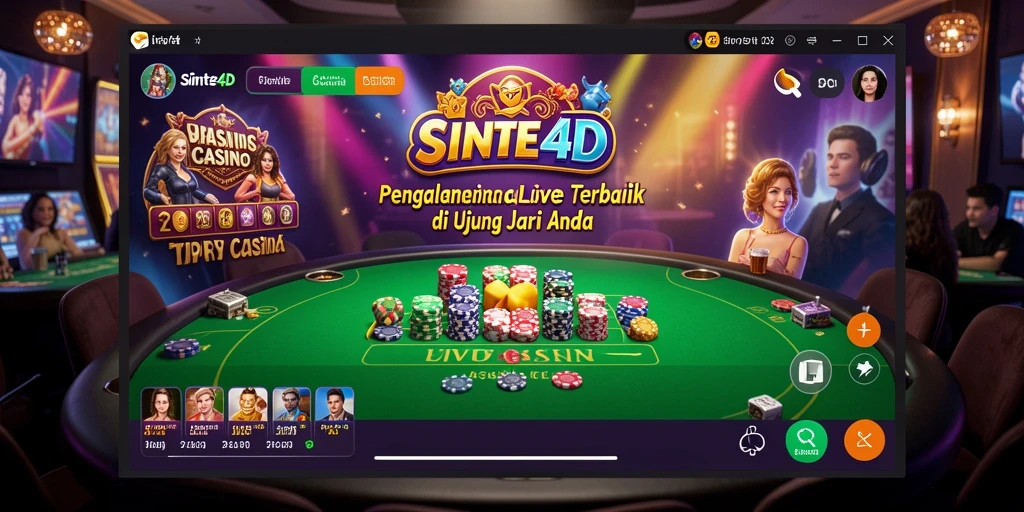 Screenshot SINTE4D menampilkan dealer langsung dan permainan yang menarik.