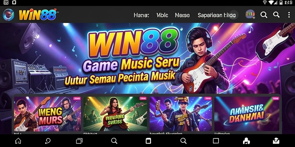 Tampilan gameplay WIN88 dengan berbagai lagu dan tingkat kesulitan.